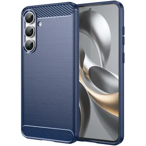 Phonesta Carbon Silikon Back Cover Hülle für Samsung Galaxy S25 FE - Blau