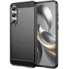 Phonesta Carbon Silikon Back Cover Hülle für Samsung Galaxy S25 FE - Schwarz