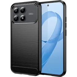 Phonesta Carbon Silikon Back Cover Hülle für Xiaomi Poco F8 Pro - Schwarz