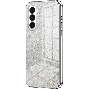 Phonesta Crystal Sparkle Silikon Back Cover Hülle für Samsung Galaxy A36 - Silber