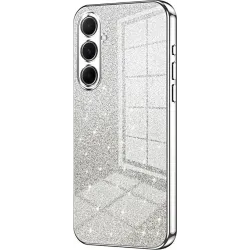 Phonesta Crystal Sparkle Silikon Back Cover Hülle für Samsung Galaxy A56 - Silber