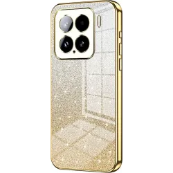 Phonesta Crystal Sparkle Silikon Back Cover Hülle für Xiaomi 15 - Gold