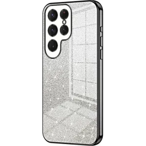 Phonesta Crystal Sparkle Silikon Back Cover Hülle für Samsung Galaxy S25 Ultra - Schwarz