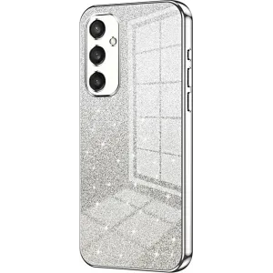Phonesta Crystal Sparkle Silikon Back Cover Hülle für Samsung Galaxy S25 - Silber