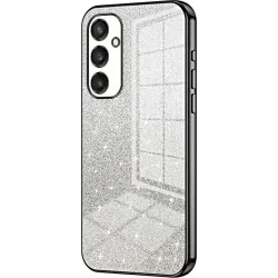 Phonesta Crystal Sparkle Silikon Back Cover Hülle für Samsung Galaxy S25 - Schwarz