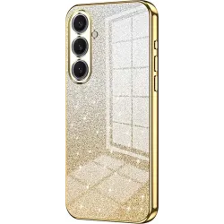 Phonesta Crystal Sparkle Silikon Back Cover Hülle für Samsung Galaxy S25 Plus - Gold
