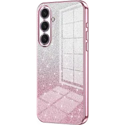 Phonesta Crystal Sparkle Silikon Back Cover Hülle für Samsung Galaxy S25 Plus - Rosa