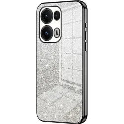 Phonesta Crystal Sparkle Silikon Back Cover Hülle für Oppo Reno13 Pro - Schwarz