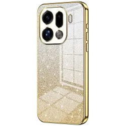 Phonesta Crystal Sparkle Silikon Back Cover Hülle für Oppo Find X9 Pro - Gold