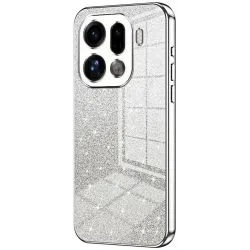 Phonesta Crystal Sparkle Silikon Back Cover Hülle für Oppo Find X9 Pro - Silber