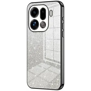 Phonesta Crystal Sparkle Silikon Back Cover Hülle für Oppo Find X9 Pro - Schwarz