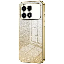 Phonesta Crystal Sparkle Silikon Back Cover Hülle für Xiaomi Poco F8 Pro - Gold