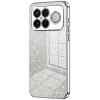 Phonesta Crystal Sparkle Silikon Back Cover Hülle für Xiaomi Poco F8 Ultra - Silber
