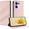 Phonesta Embossed Lines Book Wallet Klapphülle für Oppo Reno13 Pro - Rosa 2