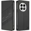 Phonesta Embossed Lines Book Wallet Klapphülle für OnePlus 13 - Schwarz