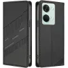 Phonesta Embossed Lines Book Wallet Klapphülle für OnePlus Nord 3 - Schwarz