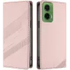 Phonesta Embossed Lines Book Wallet Klapphülle für Motorola Moto G35 - Rosa