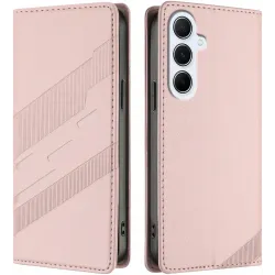 Phonesta Embossed Lines Book Wallet Klapphülle für Samsung Galaxy A56 - Rosa