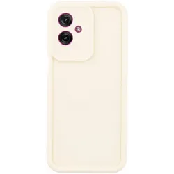 Phonesta Grooved Silikon Back Cover Hülle für Motorola Moto G55 - Beige