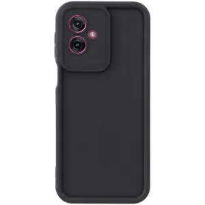Phonesta Grooved Silikon Back Cover Hülle für Motorola Moto G55 - Schwarz