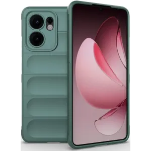 Phonesta GripShell Silikon Back Cover Hülle für Oppo Reno13 F 4G/5G / Reno13 FS 5G - Dunkelgrün