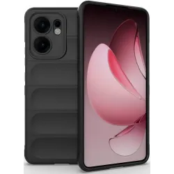 Phonesta GripShell Silikon Back Cover Hülle für Oppo Reno13 F 4G/5G / Reno13 FS 5G - Schwarz