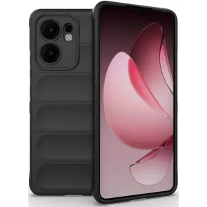 Phonesta GripShell Silikon Back Cover Hülle für Oppo Reno13 F 4G/5G / Reno13 FS 5G - Schwarz