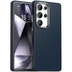 Phonesta IMD Carbon Fiber Back Cover Hülle für Samsung Galaxy S25 Ultra - Dunkelblau