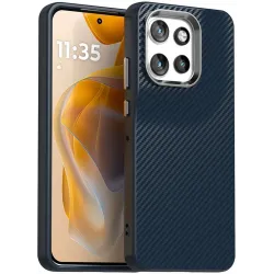 Phonesta IMD Carbon Fiber Back Cover Hülle für Motorola Edge 60 Neo/Edge 50 Neo / ThinkPhone 25 - Dunkelblau