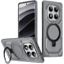 Phonesta IronLock Back Cover Hülle Ring und MagSafe für Xiaomi Redmi Note 14 Pro 4G/5G/14 Pro Plus / Xiaomi Poco X7 - Grau