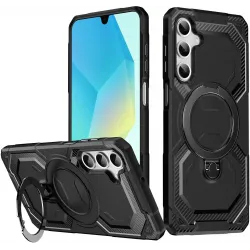 Phonesta IronLock Back Cover Hülle Ring und MagSafe für Samsung Galaxy A17/A16/A26 - Schwarz