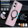 Phonesta IronLock Back Cover Hülle Ring und MagSafe für Samsung Galaxy S25 Edge - Rosa 2