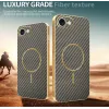 Phonesta Luxury Carbon Fiber Back Cover Hülle mit MagSafe für Apple iPhone 17e/16e - Braun 4