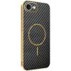 Phonesta Luxury Carbon Fiber Back Cover Hülle mit MagSafe für Apple iPhone 17e/16e - Schwarz