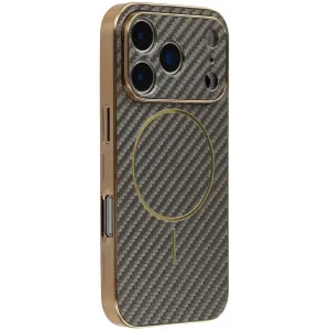 Phonesta Luxury Carbon Fiber Back Cover Hülle mit MagSafe für Apple iPhone 17 Pro - Braun