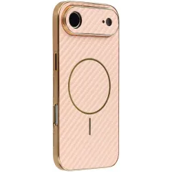 Phonesta Luxury Carbon Fiber Back Cover Hülle mit MagSafe für Apple iPhone Air - Rosa