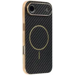 Phonesta Luxury Carbon Fiber Back Cover Hülle mit MagSafe für Apple iPhone Air - Schwarz