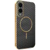 Phonesta Luxury Carbon Fiber Back Cover Hülle mit MagSafe für Samsung Galaxy S25 Edge - Schwarz 0