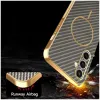 Phonesta Luxury Carbon Fiber Back Cover Hülle mit MagSafe für Samsung Galaxy S25 FE - Braun 6