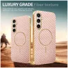 Phonesta Luxury Carbon Fiber Back Cover Hülle mit MagSafe für Samsung Galaxy S25 FE - Rosa 3
