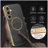Phonesta Luxury Carbon Fiber Back Cover Hülle mit MagSafe für Samsung Galaxy S25 FE - Schwarz 5