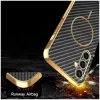 Phonesta Luxury Carbon Fiber Back Cover Hülle mit MagSafe für Samsung Galaxy S25 FE - Schwarz 6