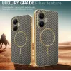 Phonesta Luxury Carbon Fiber Back Cover Hülle mit MagSafe für Xiaomi Poco F7 - Braun 3