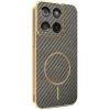 Phonesta Luxury Carbon Fiber Back Cover Hülle mit MagSafe für Motorola Edge 60 / Edge 60 Fusion - Braun 0