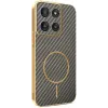 Phonesta Luxury Carbon Fiber Back Cover Hülle mit MagSafe für Motorola Moto G56 - Braun 0