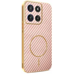 Phonesta Luxury Carbon Fiber Back Cover Hülle mit MagSafe für Motorola Moto G56 - Rosa