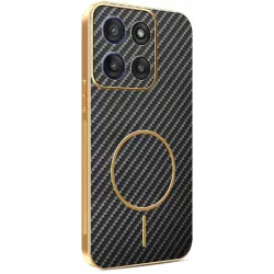 Phonesta Luxury Carbon Fiber Back Cover Hülle mit MagSafe für Motorola Moto G56 - Schwarz