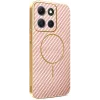 Phonesta Luxury Carbon Fiber Back Cover Hülle mit MagSafe für Motorola Moto G86 - Rosa 0