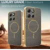Phonesta Luxury Carbon Fiber Back Cover Hülle mit MagSafe für Motorola Moto G86 Power - Braun 3