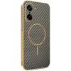 Phonesta Luxury Carbon Fiber Back Cover Hülle mit MagSafe für OnePlus Nord CE5 - Braun